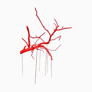 Scultura sospesa in Rami rosso fatta a mano di Le Meduse