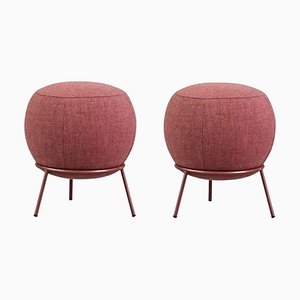 Nest Ottomans in Red by Pepe Albargues, Set of 2