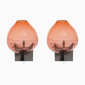 Vase de Table Percé Rose par Studio Thier & Van Daalen, Set de 2