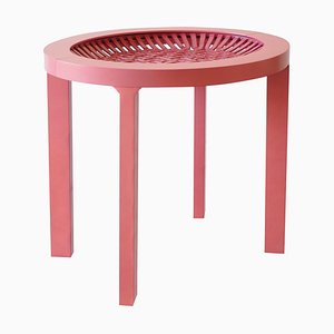 Tavolino da tè rosa in ceramica e acero di Ilaria Innocenti