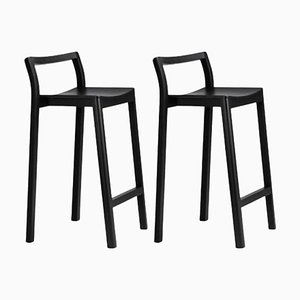 Halikko Stools with Backrest in Black by Made by Choice, Set of 2