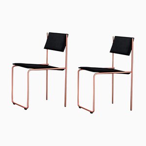 Trampolín Chairs in Black & Copper by Pepe Albargues, Set of 2