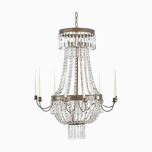 Empire Mongolfiera Chandelier in Brass and Crystal