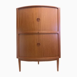 Dänischer Eckschrank aus Teak mit Rolltüren, 1960er