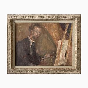 Self-Portrait at the Easel, 1940, Oil on Canvas, Framed