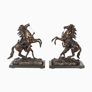 19th Century French Grand Tour Bronze Marly Horses Sculptures