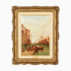Alfred Pollentine, Grand Canal Venise, 19ème Siècle, Huile sur Toile, Encadrée