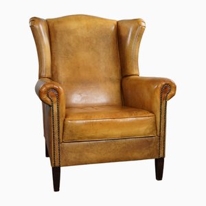 Vintage Blonde Leather Armchair