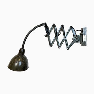 Dunkelgrüne Industrielle Scissor Wandlampe von Elektroinstala, 1960er