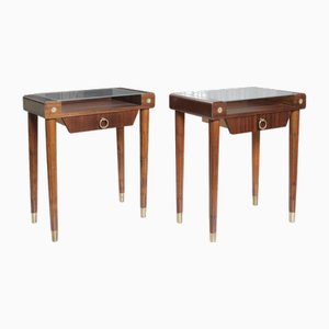 Tables de Chevet Mid-Century en Bois, Set de 2