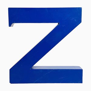 Lettre Z Vintage en Fer Bleu, 1970s