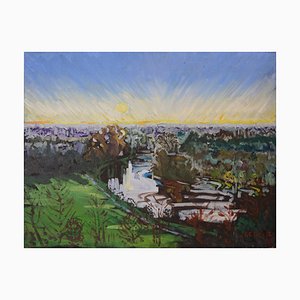 Jackson, The Roebuck Pub, Richmond, Atardecer de invierno con niebla, 2010, Aceite a bordo