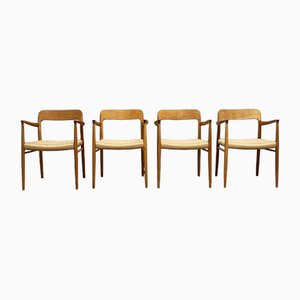Mid-Century Danish Model 56 Chairs in Oak by Niels O. Møller for J.L. Mollers Møbelfabrik, 1950, Set of 4