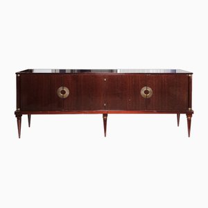 Mid-Century Mahogany Sideboard with Brass Accents