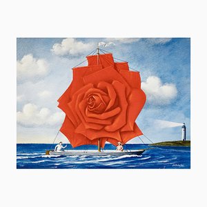 Rafal Olbinski, A Rose, 2020, Giclée-Druck