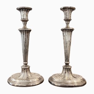 English Silver Candlesticks, 1901, Set of 2