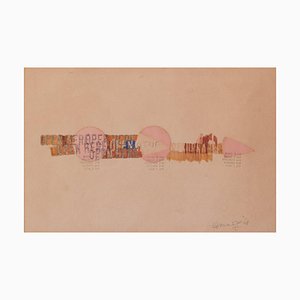 Firmado (no identificado en la actualidad), Collage estilo Bauhaus, 1968, Técnica mixta sobre papel