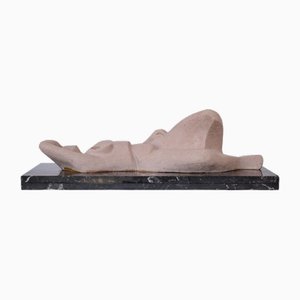 Vintage Woman Sculpture in Clay Composite and Marble, 2010