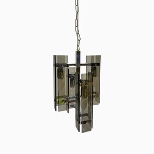 Glass Ceiling Light from Veca, Italy, 1970s
