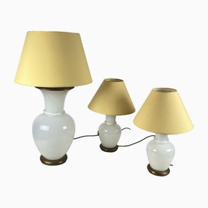 Murano Glass Table Lamps by F. Fabbian, 1970s, Set of 3