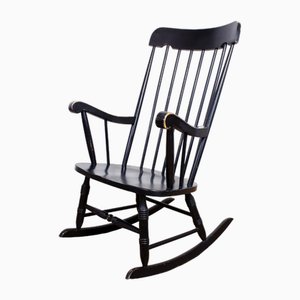 Vintage Black Rocking Chair, 1960s