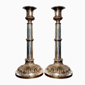 Candelabros telescópicos George III, década de 1800. Juego de 2