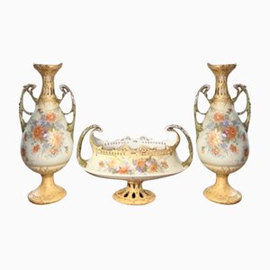 Milieu de Table et Vases sur le Côté Royal Vienna, 1850s, Set de 3
