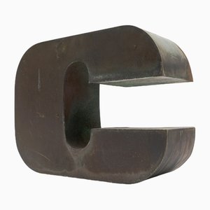 Mid-Century Modern German Patinated Copper Letter C, 1960s