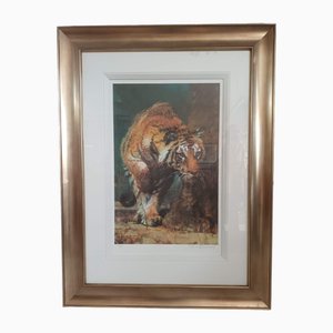 Rolf Harris, Tiger Out of the Jungle, años 90, Impresión Giclée, oro y papel, enmarcado