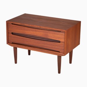 Commode en Teck avec 2 Tiroirs, Danemark, 1960s