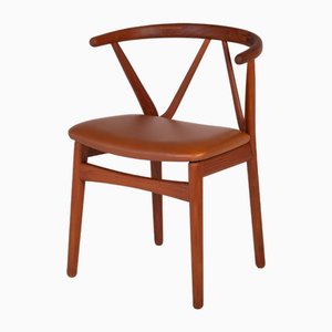 Moderner Mid-Century Modell 255 Teak & Leder Esszimmerstuhl von Henning Kjærnulf für Bruno Hansen, Dänemark, 1960er