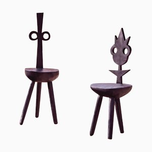 Chaises Eddy et Gomez Noires par Pulpo, Set de 2