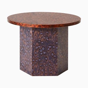 Round Slim Osis Hexagon Base Side Table by Llot Llov