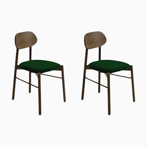 Bokken Upholstered Chairs Caneletto Smeraldo by Colé Italia, Set of 2
