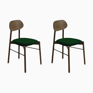 Set of Bokken Upholstered Chairs Caneletto Smeraldo by Colé Italia
