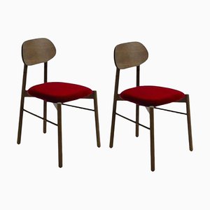 Gepolsterte Bokken Stühle, Caneletto, Rot von Colé Italia, 2er Set