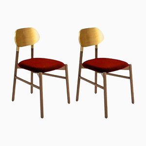 Bokken Upholstered Chairs, Canaletto & Gold, Rosso by Colé Italia, Set of 2