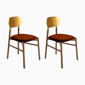 Set of Bokken Upholstered Chair, Canaletto & Gold, Ruggine by Colé Italia