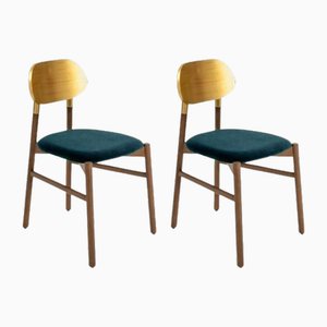 Set of Bokken Upholstered Chairs Canaletto Gold & Blue by Colé Italia