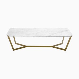 Tavolino da caffè Star in marmo di Carrara dorato di Olivier Gagnère