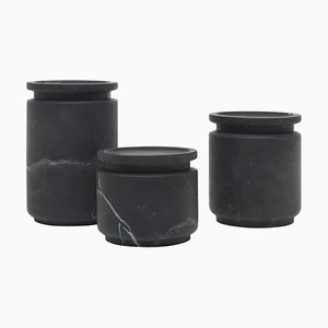 Pyxis Pots in Black by Ivan Colominas, Set of 3