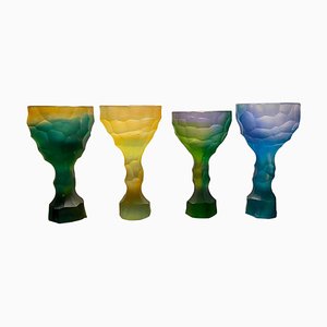 Hand-Sculpted Crystal Glasses by Alissa Volchkova, Set of 4