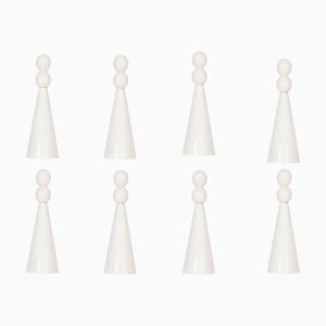 White Glossy Kaori Vases by Valeria Vasi, Set of 8
