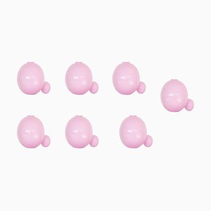 Opaque Pink Double Bubble Vases by Valeria Vasi, Set of 7