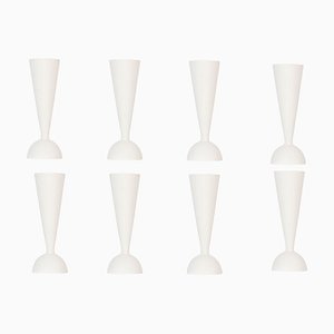 White There Matto Vases by Vasiness, Set of 8