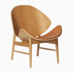Challenger White Oiled Oak Cognac Orange Chair by Warm Nordic