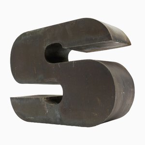 Mid-Century Modern Patinated Copper Letter S, Germany, 1970s