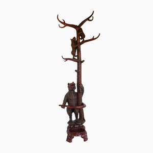 Antique Swiss Black Forest Coat Rack, 1890s