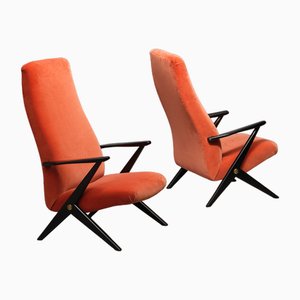 Swedish Triva Lounge Chairs in Velvet by Bengt Rudas, Set of 2