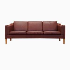 Danish Brown Leather Sofa, 1970s